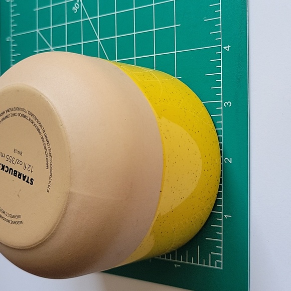 STARBUCKS Terra Cotta 2018, Yellow Blue Long Handle, Coffee Mug 12oz - Picture 8 of 9